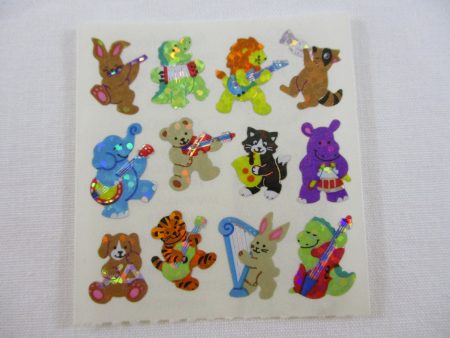 Sandylion Animals Musical Glitter Sticker Sheet   Module - Vintage & Collectible Supply