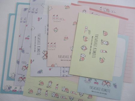 Cute Kawaii Q-Lia Peachy Fruit Milk Letter Sets - Stationery Writing Paper Envelope Penpal For Sale