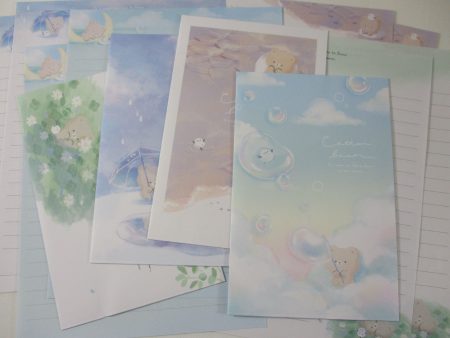 Cute Kawaii Q-Lia Cotton Bear Letter Sets - Stationery Writing Paper Envelope Penpal Discount