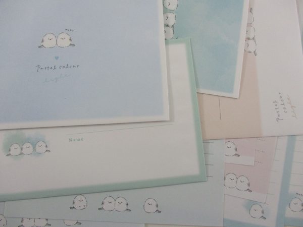 Cute Kawaii Q-Lia Birds Pastel Color Letter Sets - Stationery Writing Paper Envelope Penpal For Cheap