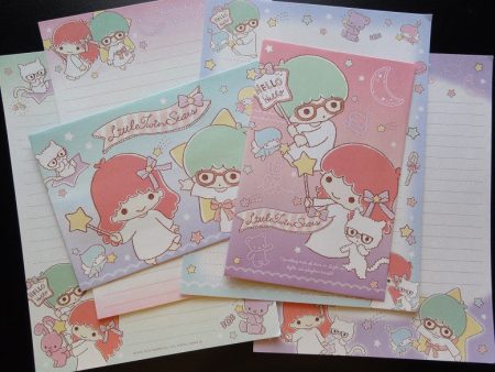 Cute Kawaii Sanrio Little Twin Stars Kiki Glasses Letter Sets - Stationery Writing Paper Penpal Collectible Preowned Cheap