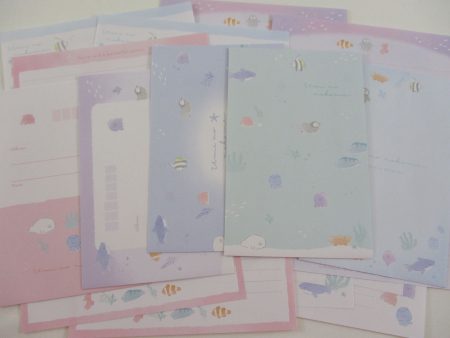 Cute Kawaii Crux Ocean Underwater Life Sea Nakama Letter Sets Stationery - writing paper envelope For Sale