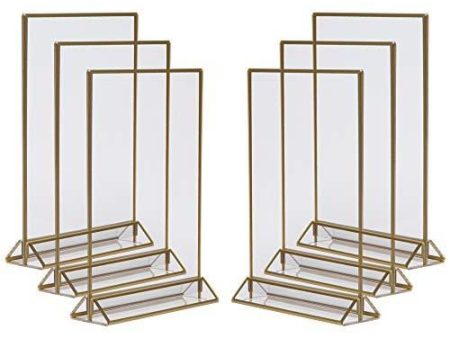 Gold Picture Frames Double Sided - 6 Pack - 8.5x11 Acrylic Gold Table Number Holders, Clear Easel Table Stands for Signs, Gold Frames for Wedding Table Numbers, Menu Holder, Photo Frame Online