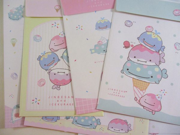 Cute Kawaii San-X Jinbesan Whale Fish Ocean Letter Sets - B - Stationery Writing Paper Envelope Penpal Collectible Gift For Discount