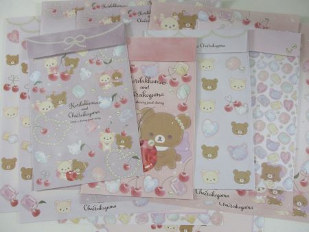 Cute Kawaii San-X Rilakkuma Korilakkuma Cherries Letter Sets - 2022 - Stationery Writing Paper Envelope Penpal Hot on Sale