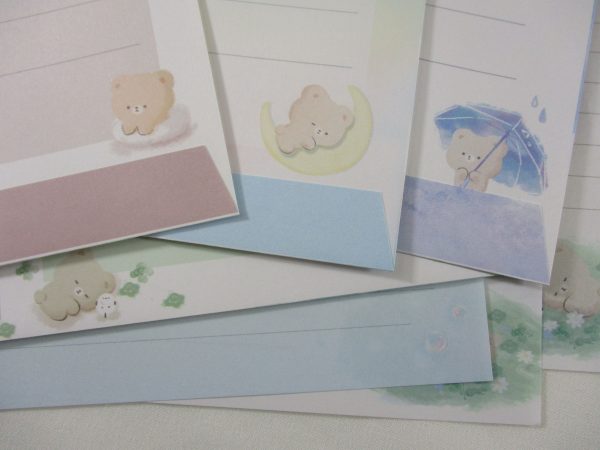 Cute Kawaii Q-Lia Cotton Bear Letter Sets - Stationery Writing Paper Envelope Penpal Discount