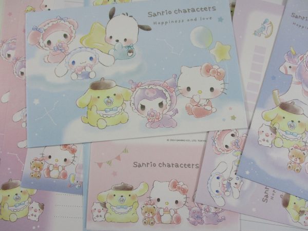 Cute Kawaii Sanrio Characters Hello Kitty Kuromi My Melody Purin Pochacco 2024 Letter Sets - Writing Paper Envelope Stationery on Sale