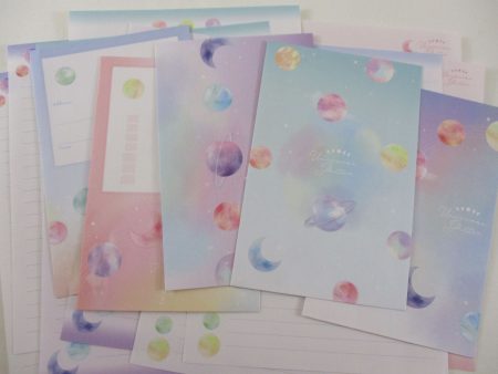 Cute Kawaii Crux Glitter Universe Letter Sets - Stationery Writing Paper Envelope Penpal Online now