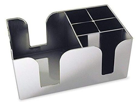 Co-Rect Plastic Bar Caddy with 6 Compartments, Chrome Online now