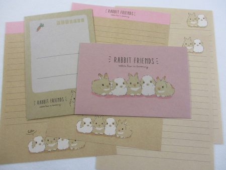 Cute Kawaii Q-Lia Bunny Rabbit Friends Letter Sets - Writing Paper Envelope Stationery Discount