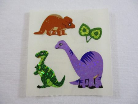 Sandylion Dino Dinosaurs Glitter Sticker Sheet   Module - Vintage & Collectible Fashion