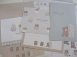 Cute Kawaii Q-Lia Moco Mocha Bear Letter Sets - B - Stationery Writing Paper Envelope Penpal on Sale