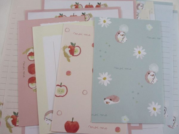 Cute Kawaii Q-lia Hedgehog Daisy Apple Letter Sets - Stationery Writing Paper Envelope Online Hot Sale