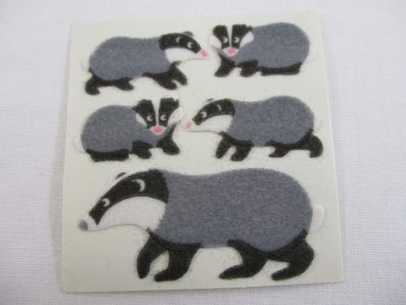 Sandylion Badger Fuzzy Sticker Sheet   Module - Vintage & Collectible For Discount