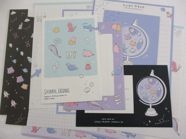 Cute Kawaii Q-Lia Fish Ocean Sea World Star Universe Letter Sets - Stationery Writing Paper Envelope Penpal Sale