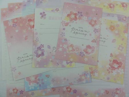 Cute Kawaii Crux Sakura Cherry Blossom Prism Spring Letter Sets - Stationery Writing Paper Envelope Online now