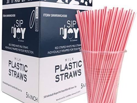 [500] Cocktail Straws Stirrers, Individually Wrapped (Paper Wrapped), These are 5.75  BPA Free Disposable Colored Cocktail Coffee Stir Sticks. Online Sale