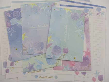 Crux Twinkle Shell Ocean Letter Sets - Stationery Writing Paper Envelope Supply